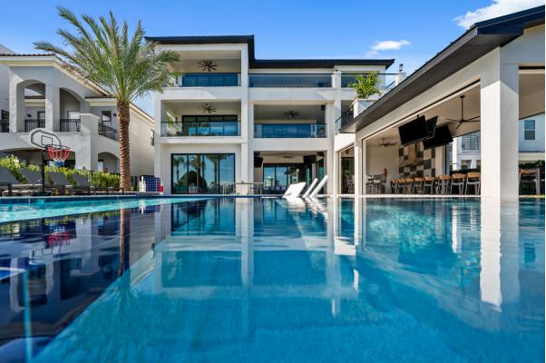 luxury orlando vacation home pool and backyard in reunion resort florida